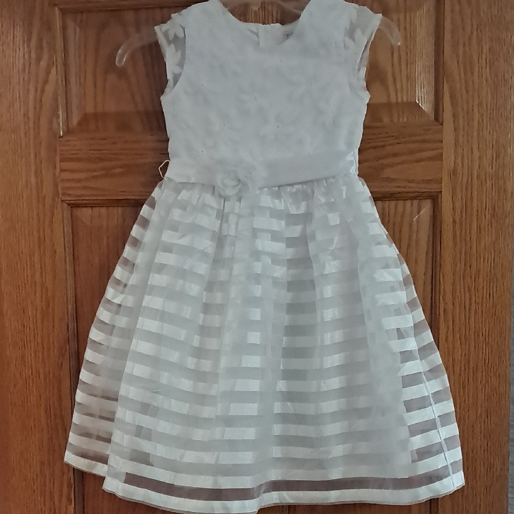 The Children's Place White Striped Formal Dress